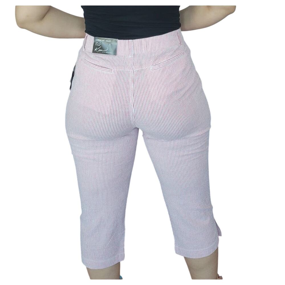 NWT Kim Roger's Capri Pants Red White 14